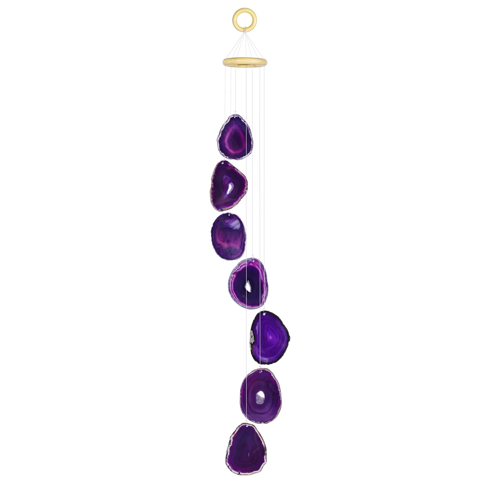 KYEYGWO Agate Sliced Geode Wind Chime Sun Catcher Crystal Stone for Indoor Outdoor Home Garden Decoration