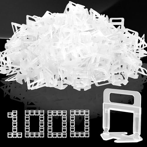 Haoledy 1000 Pieces Self Leveling 2 mm Tile Tile Leveling System Kit Self Leveling Tile Tile Leveling Tabs for Floor Wall Tile Installation