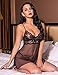 Avidlove Women Nightwear for Sexy Lace Babydoll Lingerie V-Neck Sleepwear Mesh Nightie Black Small