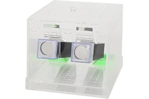 Cricket Keeper Box Acrylic Cricket Feeding Box Set with Tubes and Basins Cockroach Care Kit Reptile Tank Box (L)