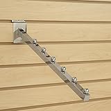 Waterfall Square Tube 6 Ball For Slatwall Chrome