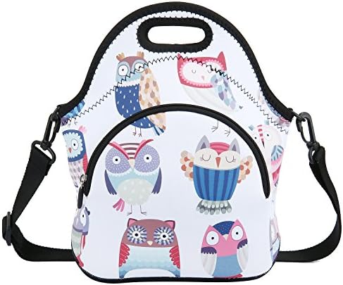 Neoprene Lunch Bag with Zipper Pocket & Strap Thermal Insulated Lunch Box Tote Waterproof for Women Men Kids Teens Boys Teenage Girls
