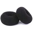 TwistyTieLB Hair Donut Bun Maker, 2PCS Large Ring Style Bun Shaper for Thick and Long Hair (3.5 Inch/Black)