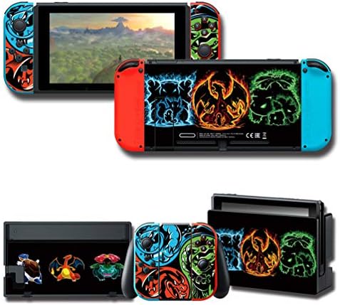 Skin Cover Decals Vinyl RGB Protector Wrap Full Set Protective Faceplate for Nintendo Switch Stickers Console Joy-Con Dock