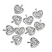 RUBYCA 90PCS Charm Pendant Heart Tibetan Metal Beads Silver Color for Jewelry Making DIY Bracelet