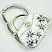 uxcell Rhinestone Inlaid Floral Handbag Style Folding Purse Hanger White