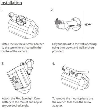 Ring Ceiling Mount For Spotlight Cam Wired Black