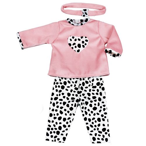 15 Inch Doll Clothing Outfit by Sophia's 3 Pc. Set of Dalmatian Print Pants, Pink Shirt & Matching Headband Fits 15 Inch American Girl Bitty Baby Dolls & More! Shoes not included. Baby Doll Clothes Set with Dalmatian Print | Gift Bag Included