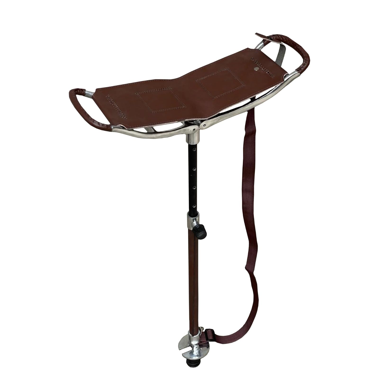 Quality Hunting Stick | Antique Brown Adjustable Hunting Stick with Highly Durable Leather Seat | Lightweight