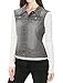 Allegra K Women's Buttoned Washed Denim Vest w Flap Pockets M Grey