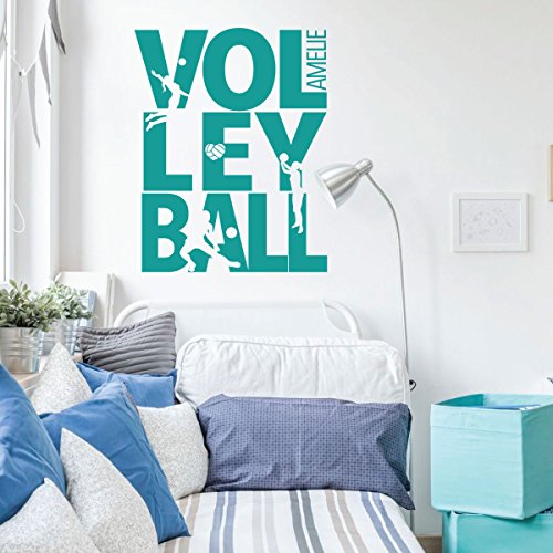 Beach Volleyball Wall Decal - Silhouette - Vinyl Decor for Girls or Tween's Bedroom or Playroom - Sports Decorations