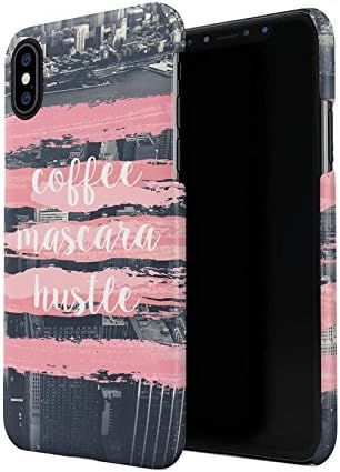 Coffee Mascara Hustle Hard Plastic Phone Case for iPhone X, iPhone XS
