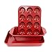 casaWare Toaster Oven 3pc Set (Baking, Loaf and Mini Muffin Pan 12 Cup) (Red Granite)