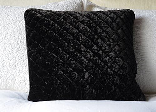 Bella Notte Silk Velvet Quilted 18x18 Throw Pillow With Satin