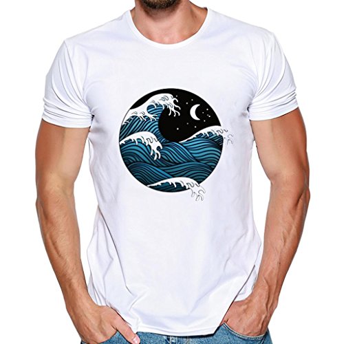 NREALY Men Printing Tees Shirt Short Sleeve T Shirt Blouse Tee Tunic Vest