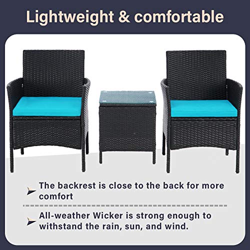 Oakmont Patio Furniture Set 3 Piece Outdoor Wicker Bistro Set Rattan