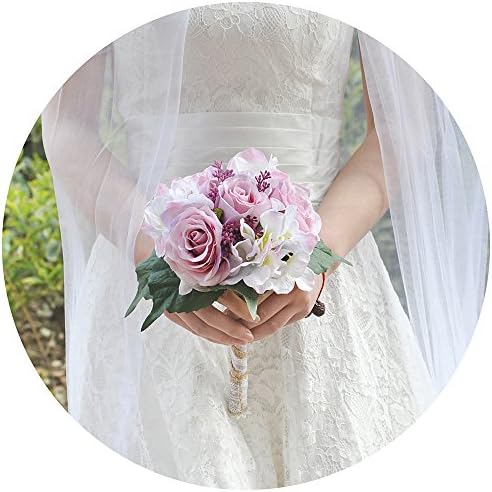 ULAPAN Bridal Bouquets Flowers,Bridesmaid Bouquet Flowers,Wedding Silk Roses Bouquets,Wedding Bouquets For Bride,Artificial Flowers For Wedding,lavender,F17