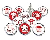 Class of 2017 Graduation Party Favor Stickers, Set of 324 (Red)