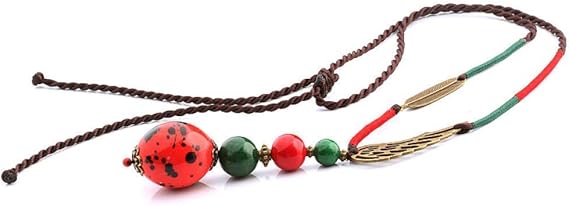 Amazon S Ting ネックレス セーターネックレスセーターロングネックレスロング セーターチェーンレトロな長いセーターチェーンボヘミアンエスニックスタイルの手作りロングネックレス女性のセラミックペンダント ベストギフト プレゼント ネックレス 通販