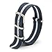 CIVO Watch Bands NATO Premium Ballistic Nylon Watch Strap Stainless Steel Buckle 18mm 20mm 22mm (Dark Grey/Ivory, 18mm)