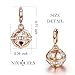 NINAQUEEN Christmas Gifts for Women Jingle Bells 925 Sterling Silver Rose Gold Dangle Charm Pendant Charm for Pandöra Bracelets Jewelry Birthday Gift for Her Teen Girls Kids Daughter Mom Sisters Niece