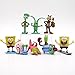 Spongebob Figures | Cake topper | 8 Figure Action Set |  Squidward Plankton Patrick Sandy Gary + Sponge Bob STICKERS By ToysOutLet_USA