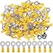 Hilitchi 100Pcs 12-10AWG Insulated Terminals Ring Electrical Wire Crimp Connectors (Yellow - M8) (Yellow - M8)