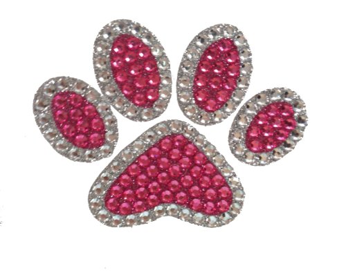 Crystal Heiress Rhinestone Sticker, Paw Print, 4 by 3.25-Inch, Silver/Pink