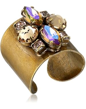 Flower Navette Cuff Ring, Size 7-9