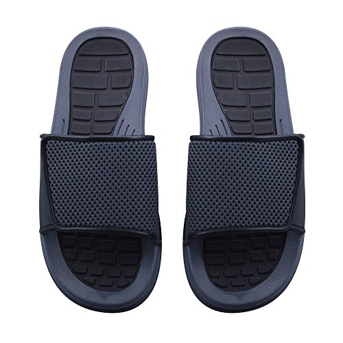 Sky Sole Mens Slide Sandals with Velcro Strap in Black Trim, Size 11 - Thumbnail 3
