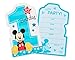 amscan American Greetings 5795233 Mickey's 1st Birthday Postcard Invitations, 8 Count, Multi Color, 6 1/4