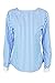 Simplee Apparel Women's Long Sleeve Backless Striped Blouse Shirt with Belt Blue