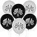 36 Count Race Car Latex Balloons Birthday Party Supplies Decorations Checkered Racing Cars Flag Theme Black & White 12 Inch by Gift Boutique