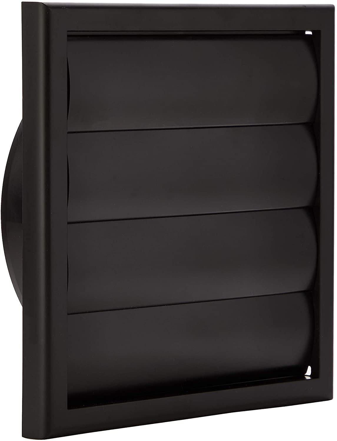 Vents 150mm Black External Wall Vent Cover – 185 x 185mm Diameter Gravity Flap Grille for Extractor Fans & Ventilation Ducting