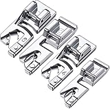4 Pieces Narrow Rolled Hem Presser Foot, Small Sewing Machine Fits Most Household Multi-Function Low Shank Snap-On Singer, Brother,Bingo,Janome, Kenmore,Juki,Husqvarna,Elna (3 mm, 4 mm and 2x6 mm)