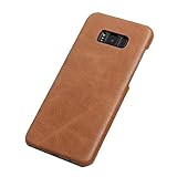 Galaxy S8+ Plus Genuine Leather (Made of Cowhide) Cover Case,Flying Horse Retro Style Matte Texture Luxury [Ultra Slim Handmade] Case Cover For Samsung Galaxy S8 Plus (Brown)