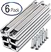 CMS Magnetics Super Strong Neodymium Channel Magnets with Countersunk Holes, 45 LB Holding Power Each for Doors, Cabinets or Gun Mounting Magnets Screws Included 6 Pack