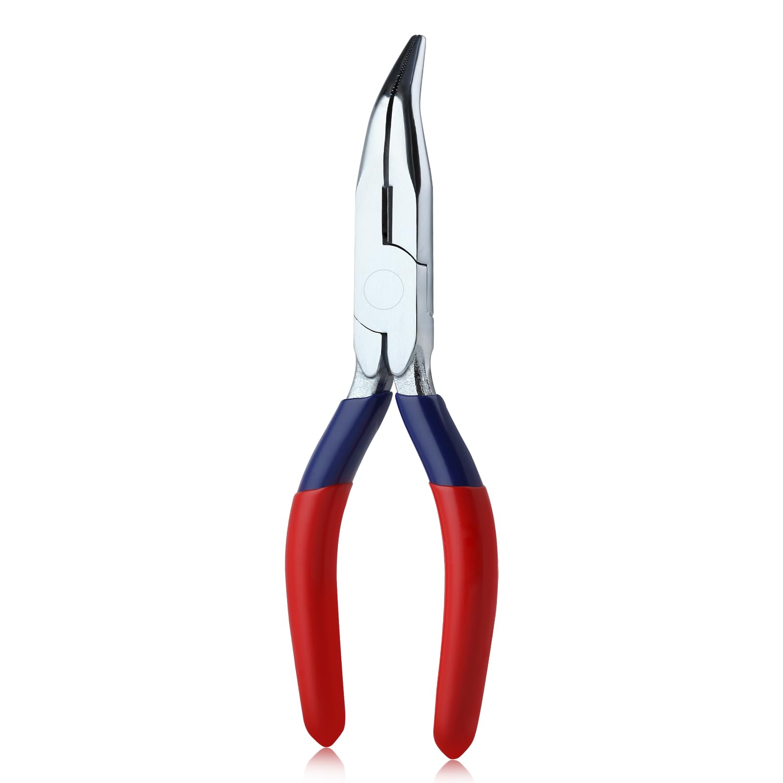 GOLD DEER 6 Inch Mini Bent Nose Pliers Mini Bent Nose Pliers with Serrated Jaw Mini Jewelry Pliers Precision Fine Pliers Jewelry Tool Micro Angle Needle Nose Pliers for Gripping and Bending Wires