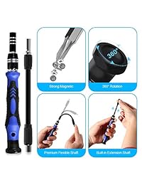 Juego de destornilladores de precisión 78 en 1, kit de destornillador magnético profesional ipasrtsexpert con 2 en 1 magnético y eje flexible para reloj, iPhone, iPad, PC, MacBook, reparación de teléfono móvil