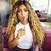 MISSQUEEN Ombre Blonde 2 Tones Synthetic Kinky Curly Wavy Fluffy Wig Dark Roots Long Natural Replacement Hair Full Wigs for Black Women