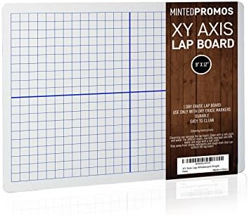 SCRIBBLEDO Dry Erase XY Axis Lap Board 9”X12” | Interactive Learning Coordinate Grid Whiteboard | For Student and Classroom Use, Math Board (Double Sided)