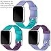 Wepro Bands Compatible with Fitbit Versa/Fitbit Versa 2/Fitbit Versa Lite SE SmartWatch for Women Men, Sports Replacement Wristband Strap for Fitbit Versa Watch, Large, 3 Pack, Periwinkle, Teal, Plum