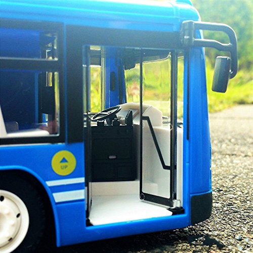 RC City Bus,CR 2.4GHz Remote Control City Bus Fast Opening Doors Transport Toy Bus With