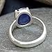 55Carat Genuine Blue Sapphire Silver Ring For Men 6 Carat Oval Birthstone Size 4,5,6,7,8,9,10,11,12,13