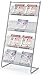 Displays2go Magazine Rack for Offices, Stores or Retail, (4) Mesh Shelves, 23.5