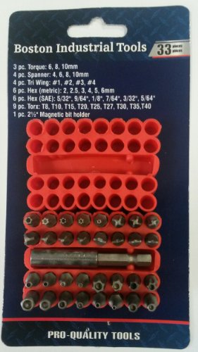 Click Here to See More Images Boston Industrial Tools 33pc Security Bit Set