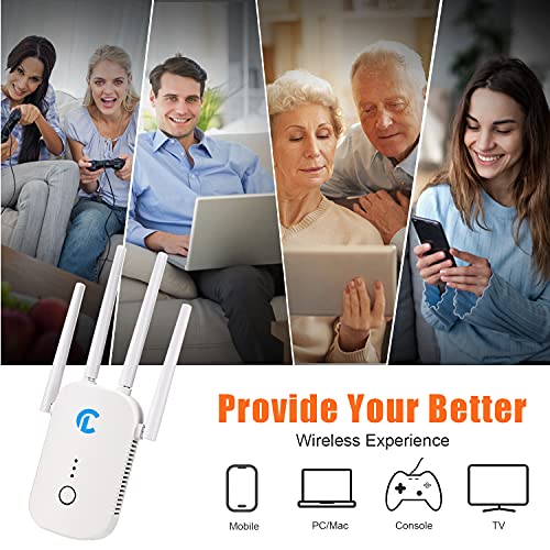 WiFi Extender for Home, 2.4 & 5GHz Dual Band 1200Mbps WiFi Booster with Ethernet Port,Simple Setup WiFi Internet Booster,360° Full Coverage WiFi Repeater Internet Extender…