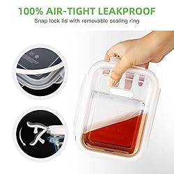 5 Pack 35.5oz Glass Meal Prep Containers 2