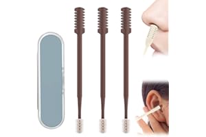 GENERIC Nasal Hair Cutter, 2025 Upgraded Portable Manual Nasal Hair Trimmer for Women Men, 360° Rotating Double Sided Nose Hair Knife, Travel Essentials Nose Hair Remover Grooming Tool (Coffee, 3 PCS)