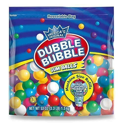 DUBBLE BUBBLE GUMBALL REFILL 53 OZ RESEALABLE BAG